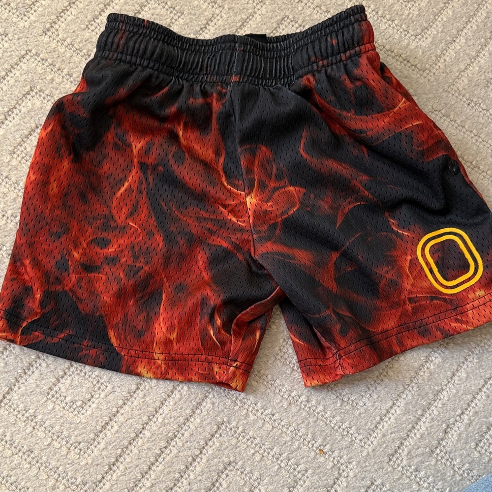 Overtime Boys Flame Patterned Shorts